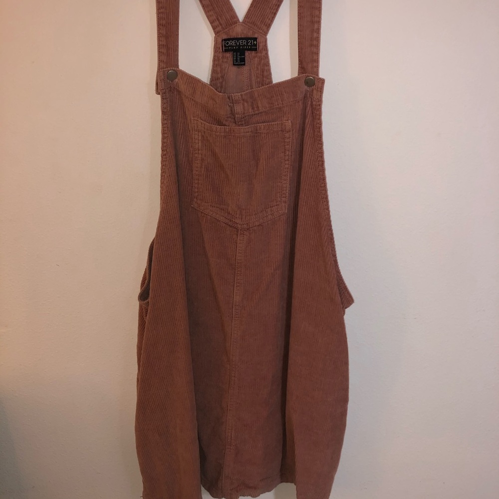 Forever 21 pink corduroy overall dress
